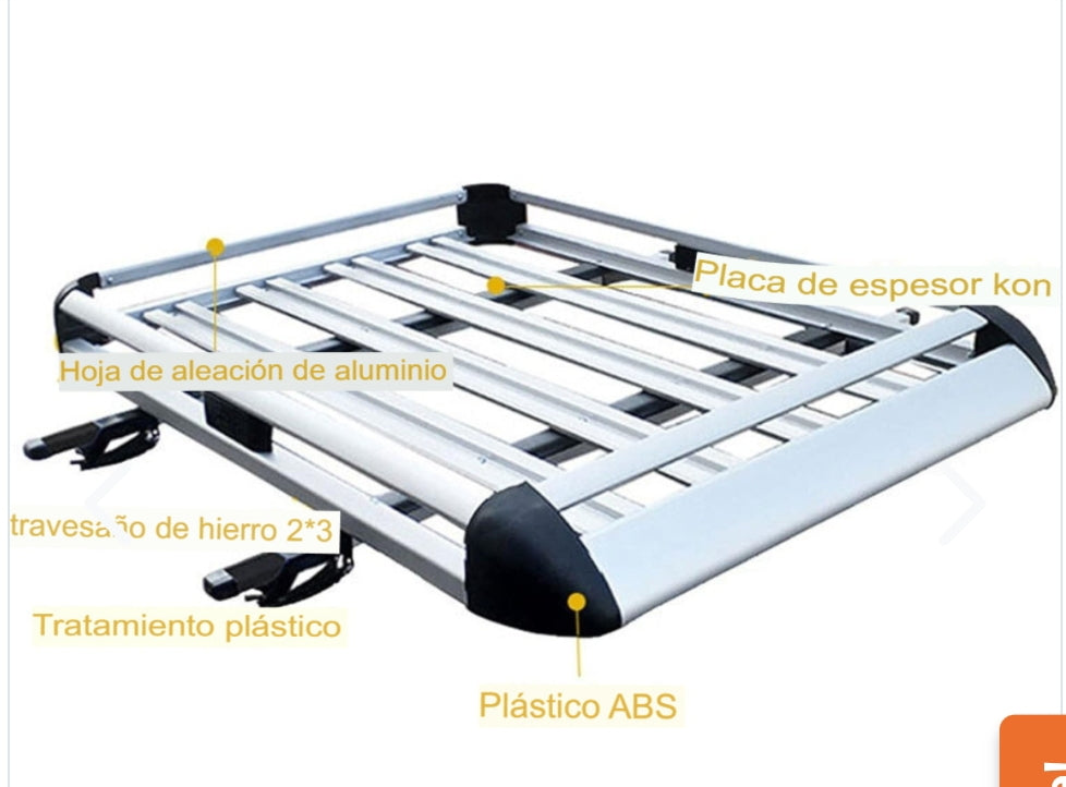 Portaequipajes malla aluminio 125x90 cm